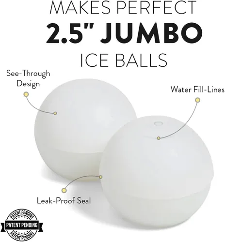 Miniatura 3 de Paquete de 2 moldes para hacer bolas de hielo de whisky con monograma, molde de esfera de silicona premium grabado con letras de la A a la Z, ideal