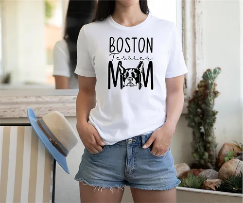 Miniatura 2 de SEC Apparel Boston Terrier - Parches termoadhesivos para transferir letras para camisetas, ropa de tela (Boston Terrier mamá)