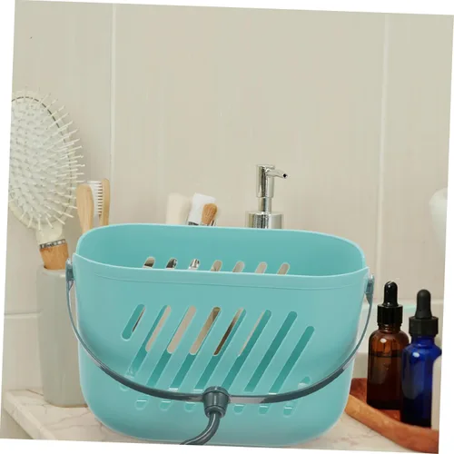 Miniatura 8 de Ipetboom Cesta de ducha colgante para ducha, cesta de plástico portátil, organizador de cocina, cesta de almacenamiento con gancho para el hogar