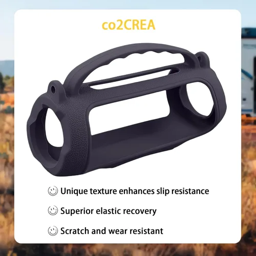 Miniatura 4 de co2CREA Funda de silicona para altavoz Bluetooth portátil impermeable JBL Charge 5, funda suave de viaje portátil con correa para el hombro, funda