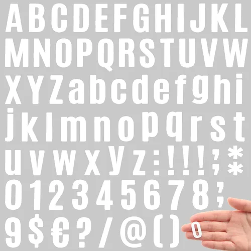 Miniatura 9 de Qilery 32 hojas de 0.5 pulgada de calcomanías de letras y números autoadhesivas, letras de vinilo alfabéticas de gran fuente, etiquetas de números