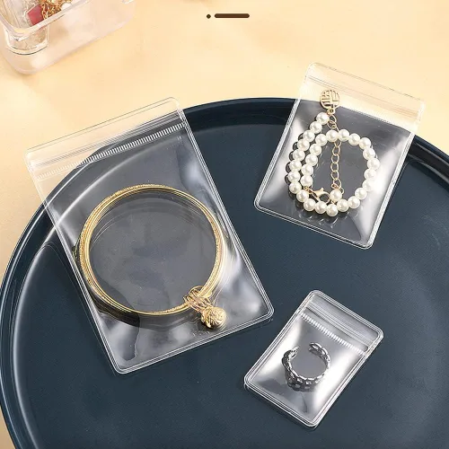 Miniatura 5 de TINSKY 200 bolsas transparentes de PVC para almacenar joyas, pequeñas bolsas de plástico autosellables con cremallera, bolsas de almacenamiento