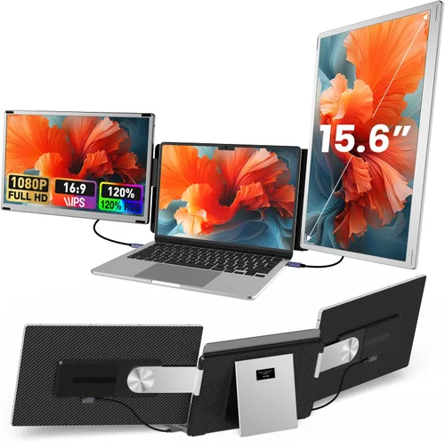 Miniatura 9 de Extensión de Pantalla Cuádruple para Laptop, Monitor Triple FHD de 15.6" 1080P, Combinado en una Pantalla de 30" (Paisaje/Retrato), Solo 1 Cable