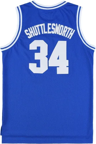 Miniatura 3 de Mens Lincoln #34 Jesus Shuttlesworth High School Movie Basketball Jersey for Adult WhiteBlue