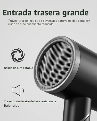 Miniatura 7 de ANNLARY Secador de pelo con peine Secador de pelo de 1800 W con difusor para cabello rizado Secador de pelo iónico de plasma para control