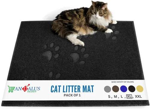 Miniatura 14 de Andalus Tapete Pequeño para Arena de Gatos, Paquete de 1 - Impermeable, Antideslizante y Fácil de Limpiar, Tapete para Caja de Arena de Gatos