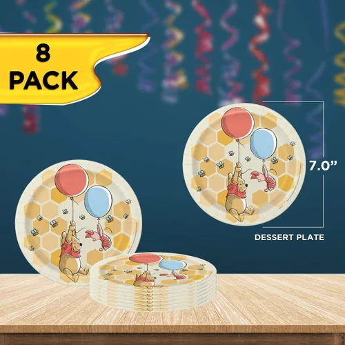 Miniatura 3 de Winnie The Pooh - Paquete de vajilla para fiestas, servilletas de almuerzo, platos de postre, cubierta de mesa ideal para fiestas temáticas