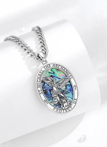 Miniatura 2 de CELESTIA Medallas de plata de ley 925 San MiguelSan CristóbalSan BenitoSan GabrielVirgen MaríaJesúsCaravacaMetatrónSello de los Siete Arcángeles