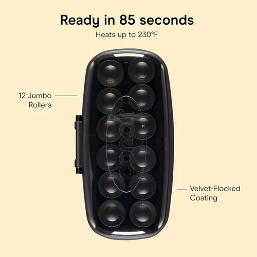 Miniatura 4 de Conair - Rulos calientes para cabello largo, mediano y corto, 12 rulos calientes Jumbo de 1 ½" con clips, rizadores para mujeres, volumen y rizos