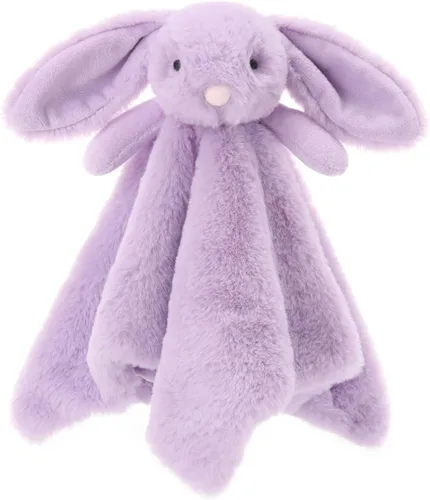 Manta de seguridad de felpa con diseño de conejo púrpura de Apricot Lamb, manta de personaje para guardería de bebé, lujoso snuggler de peluche,