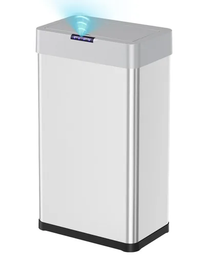 Miniatura 11 de TLSUNNY Cubo de basura automático sin contacto con sensor de movimiento de 13.2 galones, contenedor inteligente de acero inoxidable cepillado