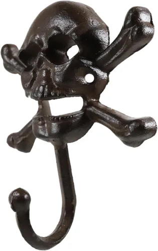 Miniatura 3 de Ebros Gift Paquete de 2 Osario Macabra Halloween Pirata Calavera Espantosa con Esqueleto Crossbones Gancho de Pared Decorativo Colgante
