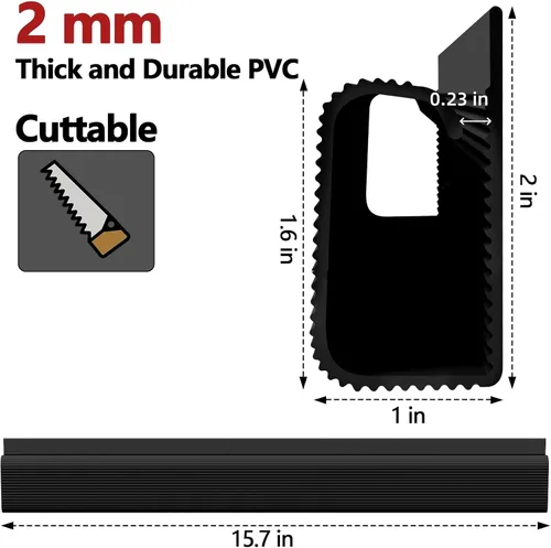 Miniatura 5 de Gestión de cables para debajo del escritorio, gestión de cables de computadora de 15.7 pulgadas, color negro, 6 canaletas de alambre autoadhesivas