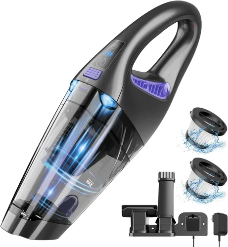 IMINSO Aspiradora de mano inalámbrica para automóvil, 9000 PA, aspiradora de mano recargable inalámbrica con LED, ligera, aspiradora de mano