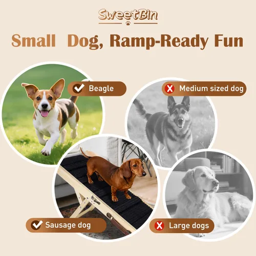 Miniatura 5 de Rampa para Perros Mejorada 2025 para Sofá - Rampa Plegable para Perros Pequeños para Cama - 4 Alturas Ajustables de 12" a 20" - Escaleras Portátiles