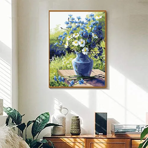 Miniatura 2 de LSPBN Kit de pintura acrílica para bricolaje, pintura por números sobre lienzo, pintura de números y flores para niños de 8 a 12 años, pasatiempos