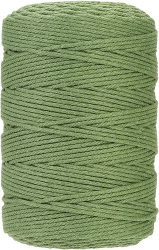 Miniatura 20 de Cuerda de macramé de algodón de 3 mm x 109 yardas, suministros de macramé de color natural, cuerda de algodón suave para colgar plantas, colgante