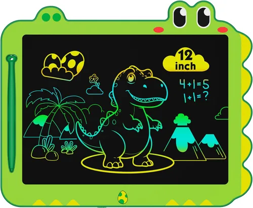 Miniatura 11 de ORSEN Tableta LCD de 12 pulgadas para garabatear, tablero de dibujo de dinosaurio verde para niños de 3 a 6 años, regalos de Navidad y cumpleaños