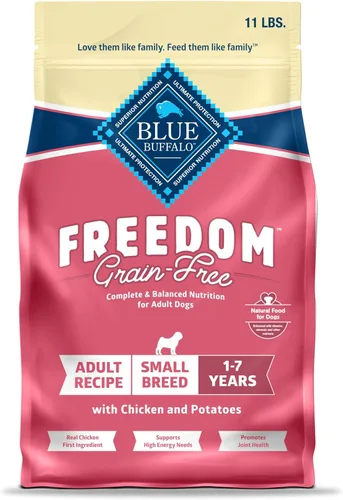Blue Buffalo Freedom - Alimento seco para perros de raza pequeña, sin granos, soporta altas necesidades de energía, fabricado en los Estados Unidos