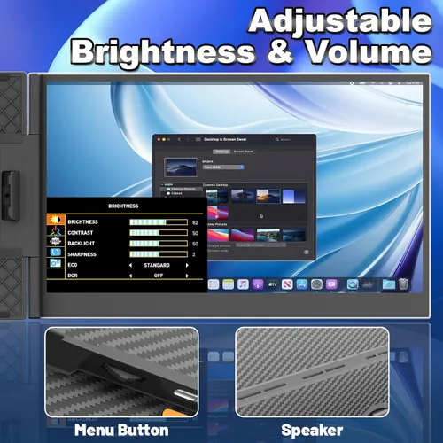 Miniatura 6 de domyfan Extensor de pantalla para portátil de 14 pulgadas, extensor de monitor dual portátil ultrafino con pantalla IPS FHD 1080P, Plug & Play a
