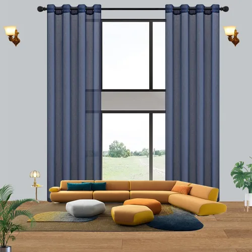 Qiseca Cortinas traslúcidas extralargas de lino sintético de 12 pies, cortinas altas para filtrar la luz, 1 panel para sala de estar alta,