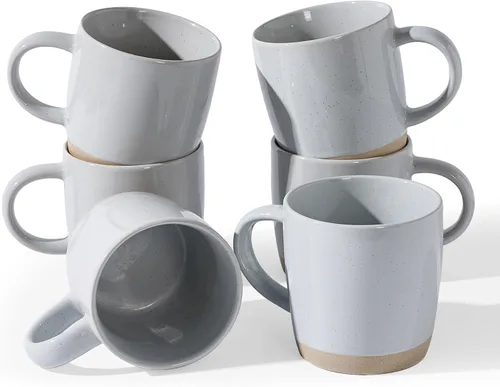 Miniatura 25 de famiware Mercury - Tazas de café de 13 onzas, juego de 4 tazas de café con asa, tazas para café con leche, té caliente, capuchino, moca, cacao, negro