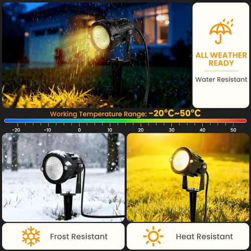 Miniatura 6 de RGBW - Foco multicolor para exteriores: 16 luces de paisaje que cambian de color con control remoto de 120 V enchufable, luz LED impermeable