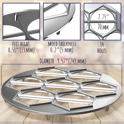 Miniatura 2 de Fabricante de Ravioli y Empanada – Prensa de Molde de 14 Ranuras de Alta Resistencia para Dumplings Caseros, Pierogi, Pasteles, Samosas, Empanadas