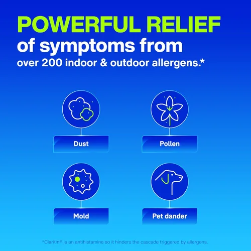 Miniatura 12 de Claritin Medicamento para la alergia para adultos, pastillas de loratadina sin somnolencia de 10 mg de 24 horas, antihistamínico, 30 tabletas + 1