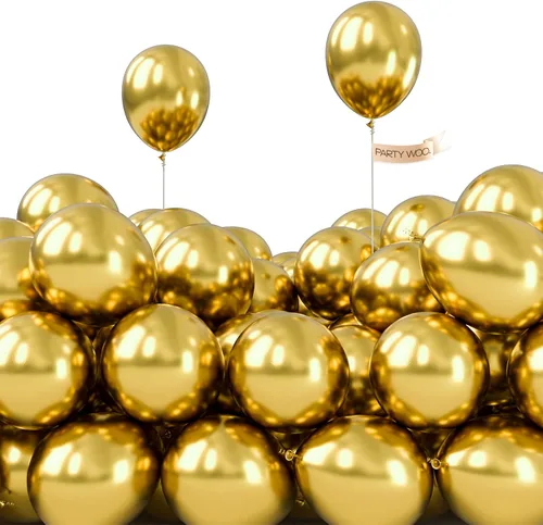 Miniatura 2 de PartyWoo 50 globos metálicos de oro rosa de 5 pulgadas y 50 globos dorados metálicos de 5 pulgadas, juego mini cromado