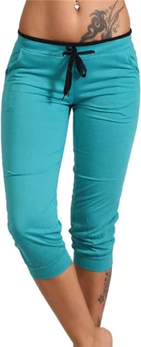 Miniatura 62 de Pantalones capri para mujer, estilo casual, de verano, elásticos, de cintura alta, pantalones de yoga, ajuste atlético, pantalones deportivos