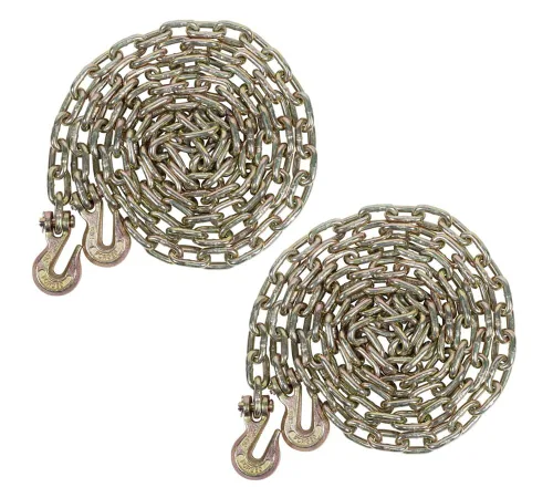Miniatura 19 de Mytee Products Paquete de 4 cadenas de 3/8 pulgadas x 6 pies de grado 70 con ganchos de agarre de horquilla, cadena de remolque de transporte G70, 4