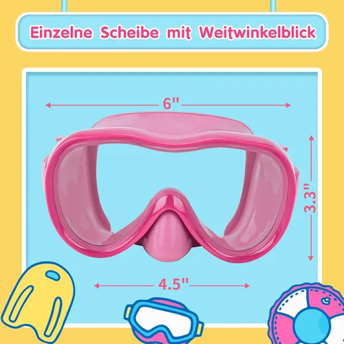 Miniatura 2 de iGym Gafas de natación para niños, máscara de buceo, máscara de buceo, gafas de natación con cubierta de nariz y correas elásticas cubierta y bolsa