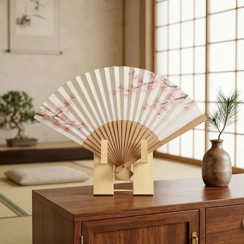 Miniatura 2 de FOMIYES Soporte para ventilador japonés, estante plegable decorativo para almacenamiento y organización en el hogar, 5.51 x 2.95 x 1.57 pulgadas