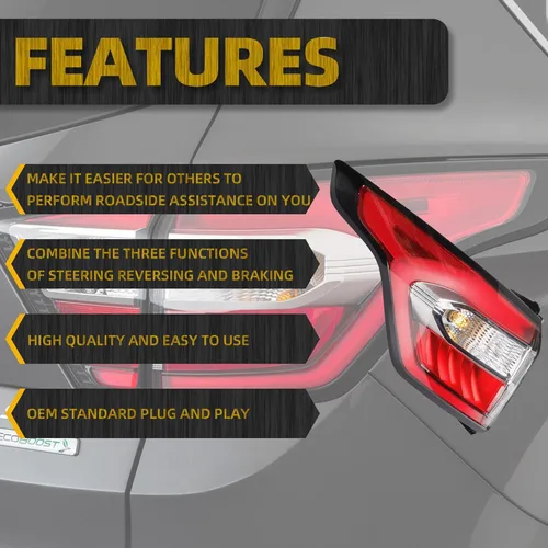 Miniatura 2 de Dasbecan Conjunto de luz trasera izquierda del lado del conductor con bombilla compatible con Ford Escape Kuga 2017 2018 2019 lámpara trasera