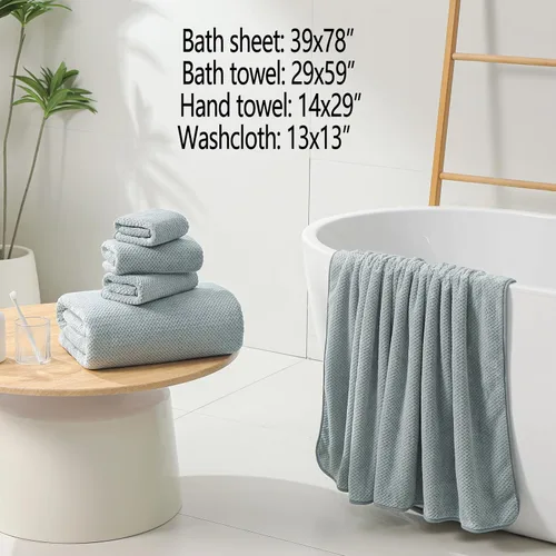 Miniatura 2 de YTYC Toallas, 39x78 pulgadas Sábanas de baño extragrandes para adultos Juegos de toallas de baño extra grandes de lujo de 6 Toallas de ducha súper