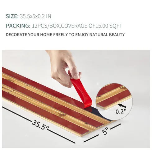 Miniatura 4 de SINGULARWOOD: tablones de pared, paneles de madera auténtica rústica para decoración de pared interior, bricolaje, fácil instalación de pegar