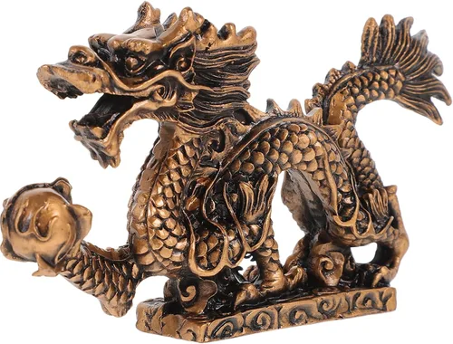 Fengshui - Estatua de dragón del zodiaco chino 2024, escultura de dragón de resina para el hogar, oficina, decoración de mesa, recuerdo de bendición