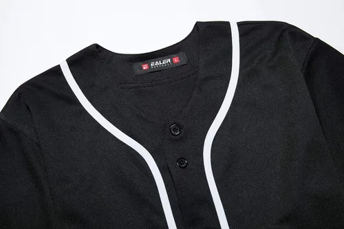 Miniatura 5 de EALER BJ80 Series - Camiseta de béisbol para hombre, con botones, manga corta, hipster, hip hop, uniformes deportivos