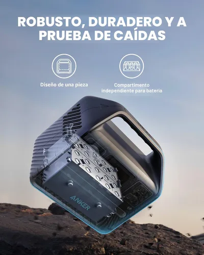 Miniatura 2 de Estación de energía portátil Anker 521 mejorada con batería LiFePO4, PowerHouse de 256Wh y 6 puertos, generador solar de 300W (600W pico)