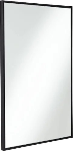 Miniatura 5 de Uttermost Andrew - Espejo de pared rectangular decorativo para tocador, moderno, marco de metal, ultra delgado, cristal flotante de 24 pulgadas