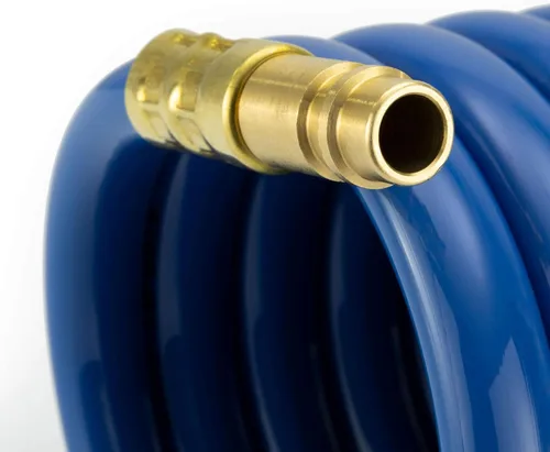 Miniatura 7 de RecPro RV Manguera de ducha exterior Manguera enrollada azul de 15' Rociador opcional de conexión rápida flexible Resistente a rayos UV
