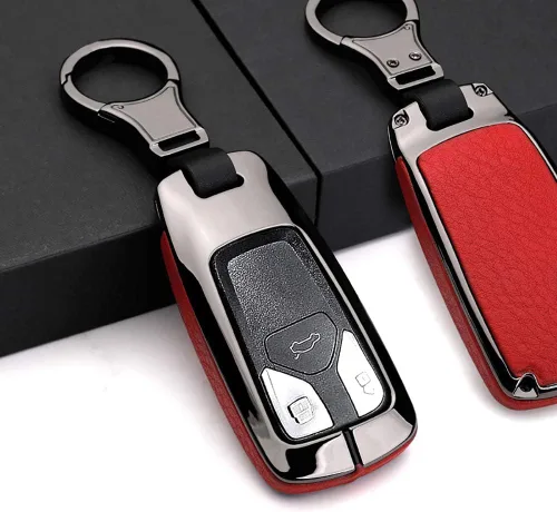 Miniatura 7 de ontto Funda para llavero compatible con Audi de piel de metal para llaves de protección completa compatible con Audi A4 S4 RS4 B9 A5 F5 4M TT FV TTS