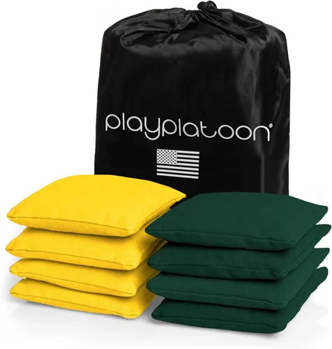 Miniatura 28 de Play Platoon Bolsas de Cornhole Resistentes a la Intemperie - Juego de 8 Bolsas de Frijoles Reglamentarias para Lanzar - Tamaño y Peso Profesional