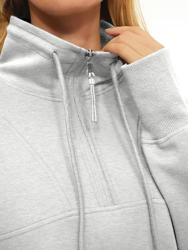 Miniatura 4 de AUTOMET Sudaderas de gran tamaño con capucha de forro polar para mujer, camisas de manga larga, ropa de otoño con bolsillo