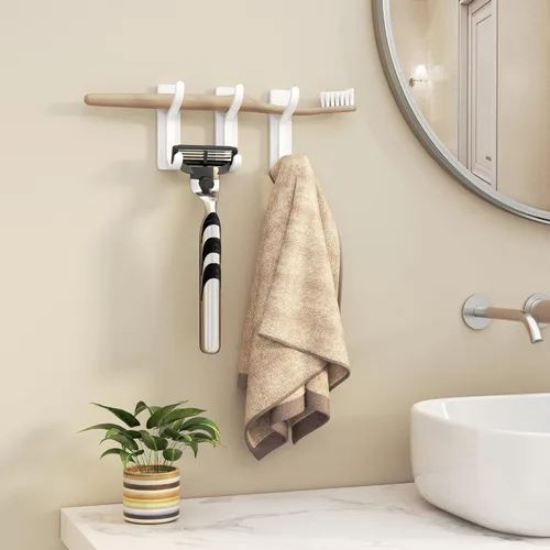 Miniatura 8 de pickpiff Ganchos de Pared Adhesivos para Abrigos - Percha de Puerta Resistente Stick-On, Gancho de Metal para Colgar Toalla, Bolso, Bata, Mochila