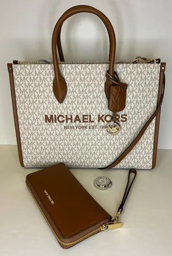 Miniatura 3 de Michael Kors Mirella MD EW - Bolsa de mano con logotipo grande continental y gancho para bolso