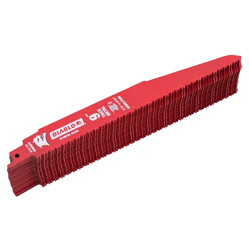 Paquete de 25 hojas de sierra recíproca de demolición bimetálica Diablo de 9 pulgadas 8/10 TPI para metales gruesos 3/16-9/16