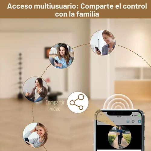 Miniatura 7 de Timbre con cámara inalámbrico, video FHD de 2K de arriba a abajo, sin suscripción, comunicación bidireccional, timbre de video inteligente