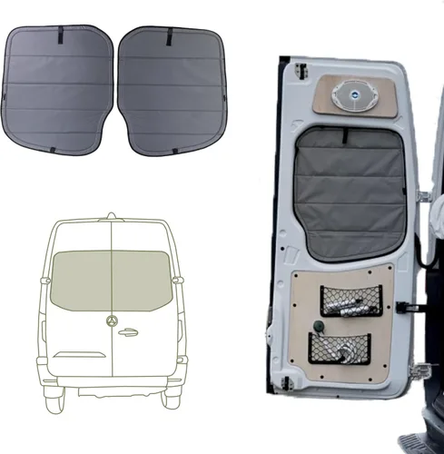 Miniatura 14 de VanEssential Cubierta Magnética Aislante para Ventana de Oscurecimiento Total Diseñada para Puerta Corredera Mercedes-Benz NCV3 y VS30 con Marco